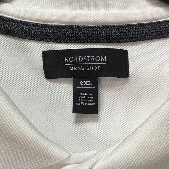 Nordstrom Men's White Short-Sleeve Polo Shirt SZ 2XL - Picture 4 of 5